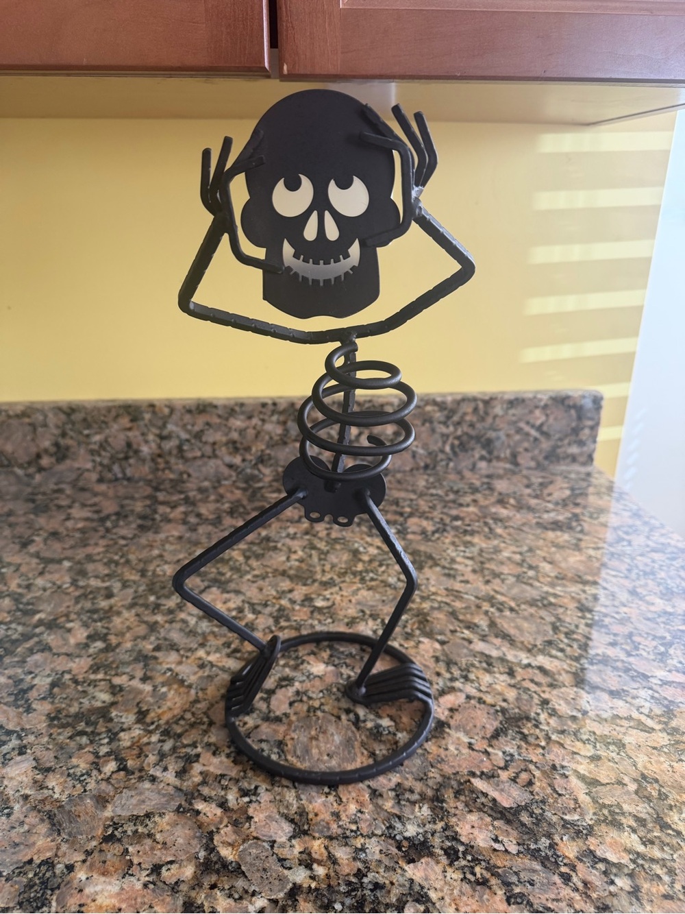 Black Metal Skeleton Party Figure Decorative Stand - Partylite tea light holder